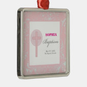 Pink Lace Girl Baptisme Metalen Ornament (Rechts)