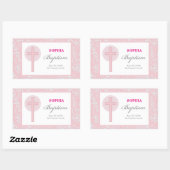 Pink Lace Girl Baptisme Rechthoekige Sticker (Vel)