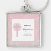Pink Lace Girl Baptisme Sleutelhanger (Voorkant)