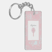 Pink Lace Girl Baptisme Sleutelhanger (Voorkant Links)