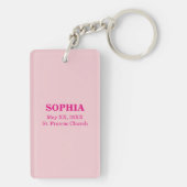 Pink Lace Girl Baptisme Sleutelhanger (achterkant)