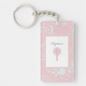 Pink Lace Girl Baptisme Sleutelhanger (Voorkant)
