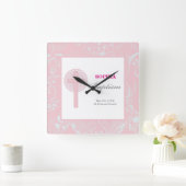 Pink Lace Girl Baptisme Vierkante Klok (Huis)