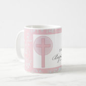 Pink Lace Girl doop gepersonaliseerd Koffiemok (Voorkant links)