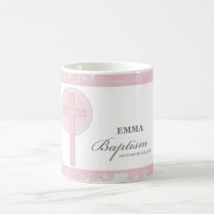 Pink Lace Girl doop gepersonaliseerd Koffiemok
