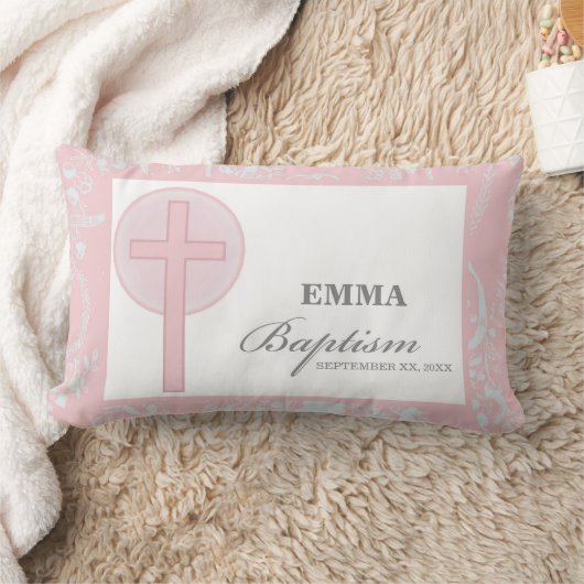 Pink Lace Girl doop gepersonaliseerd Kussen (Deken)