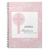 Pink Lace Girl doop gepersonaliseerd Notitieboek (Voorkant)