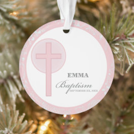 Pink Lace Girl doop gepersonaliseerd Ornament