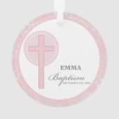 Pink Lace Girl doop gepersonaliseerd Ornament (achterkant)