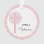 Pink Lace Girl doop gepersonaliseerd Ornament (voorkant)