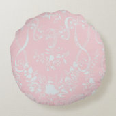 Pink Lace Girl doop gepersonaliseerd Rond Kussen (Achterkant)