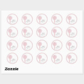 Pink Lace Girl doop gepersonaliseerd Ronde Sticker (Vel)