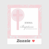 Pink Lace Girl doop gepersonaliseerd Sticker (Vel)