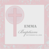 Pink Lace Girl doop gepersonaliseerd Sticker (Voorkant)