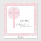Pink Lace Girl doop gepersonaliseerd Sticker (Vel)