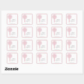 Pink Lace Girl doop gepersonaliseerd Vierkante Sticker (Vel)