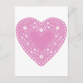 Pink Lace Heart Briefkaart (Voorkant)