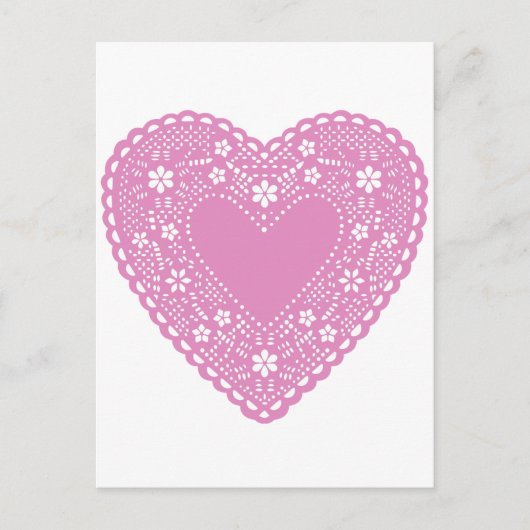 Pink Lace Heart Briefkaart (Voorkant)