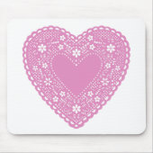 Pink Lace Heart Muismat (Voorkant)