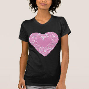 Pink Lace Heart T-shirt