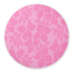 Pink Lace Lacy Floral Lingerie Drawer Dresser Keramische Knop