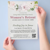 Pink Lace Spring Floral Women's Retreat Invitation Flyer (Hand)