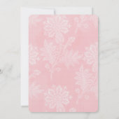 Pink Lace Swan Princess Baby shower Kaart (Achterkant)