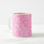 Pink Lace Tweekleurige Koffiemok (Voorkant links)