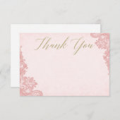 Pink Lace Vrijgezellenfeest Bedankt Card - Flat Ka (Voorkant / Achterkant)