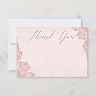 Pink Lace Vrijgezellenfeest Bedankt Card - Flat Ka