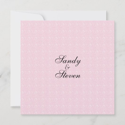 Pink Lace Wedding Invitations Kaart (Achterkant)