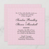 Pink Lace Wedding Invitations Kaart (Voorkant / Achterkant)