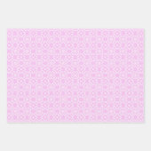 Pink Lace & White Floral Lattice Pattern Inpakpapier Vel (Voorkant 3)