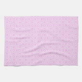 Pink Lace & White Floral Lattice Pattern Theedoek (Horizontaal)