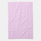 Pink Lace & White Floral Lattice Pattern Theedoek (Verticaal)