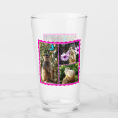 Pink Lacy Meerkat Collarge Glas (Voorkant)