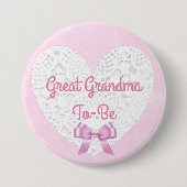 Pink Lacy overgrootmoeder wordt Baby shower Button (Voorkant)