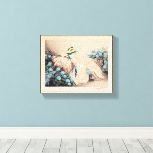 Pink Lady (1933) van Louis Icart Canvas Afdruk (Insitu (Houten vloer))