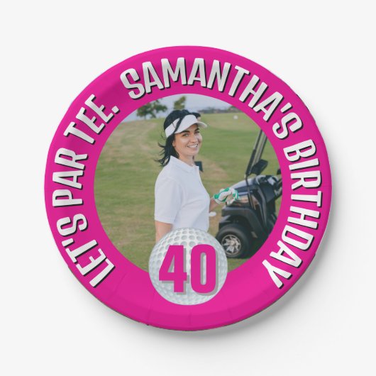 Pink Lady Amazing Golf Party Papieren Bordje (Voorkant)