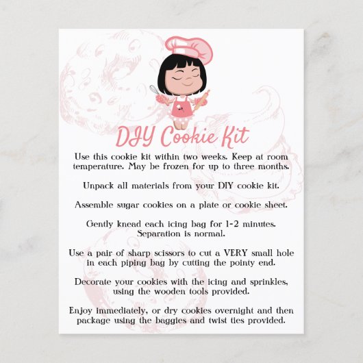 Pink Lady Bakery doe-het-zelf cookie kit instructi (Voorkant)