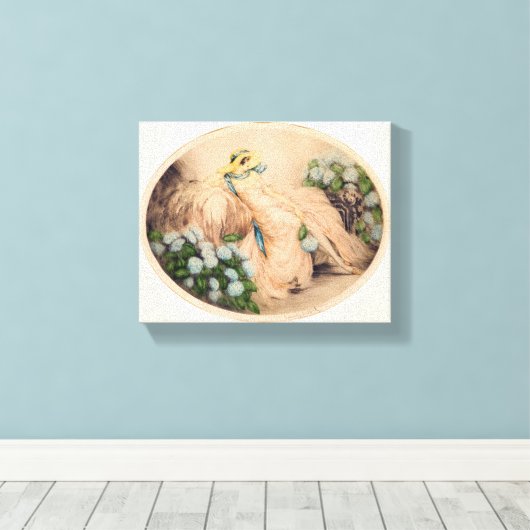 Pink Lady beroemd gemaakt door Louis Icart Canvas Afdruk (Insitu (Houten vloer))