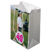 Pink Lady Golf-40 thema Medium Cadeauzakje (Voorkant Gekanteld)