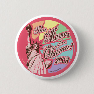 Pink Lady Liberty Obama Button
