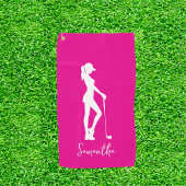 Pink Lady-monogram Golfhanddoek