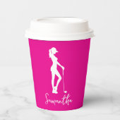 Pink Lady-monogram Papieren Bekers (Voorkant)
