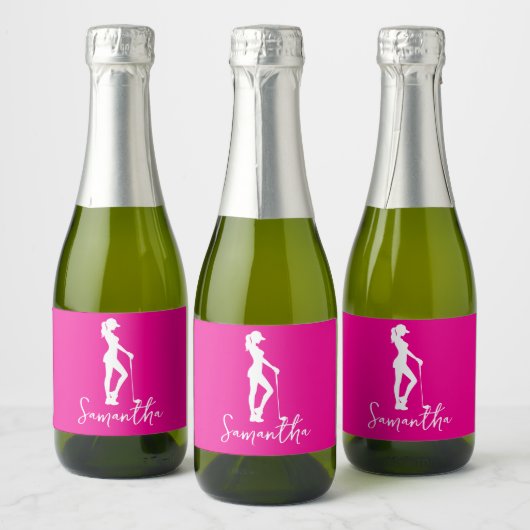 Pink Lady-monogram Sparkling Wijnetiket (Flessen)