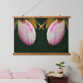 Pink Lady Slipper Orchid Flower Mirror Abstract Hangend Wandkleed (Slaapkamer)