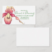 Pink Lady Slipper Orchide Ontvangst Informatiekaartje (Voorkant / Achterkant)