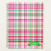 Pink Lady Slipper Plaid Planner (Voorkant)