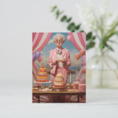 Pink Lady Verjaardagsfeestje Briefkaart (Staand voorkant)